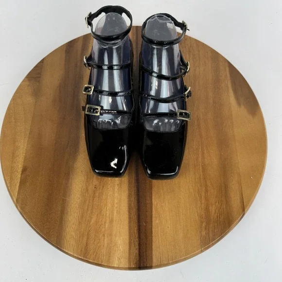 New Womens Alohas Luke Onix Black Patent Leather Casual Ballet Flats Size EU‎ 39 - Picture 4 of 8